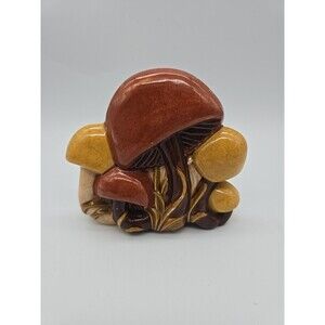 Ceramic Mushroom Napkin Letter Holder Vintage Retro 1975 Handpainted by Fran